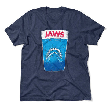 Jaws Teeth Men/Unisex T-Shirt in Heather Navy color